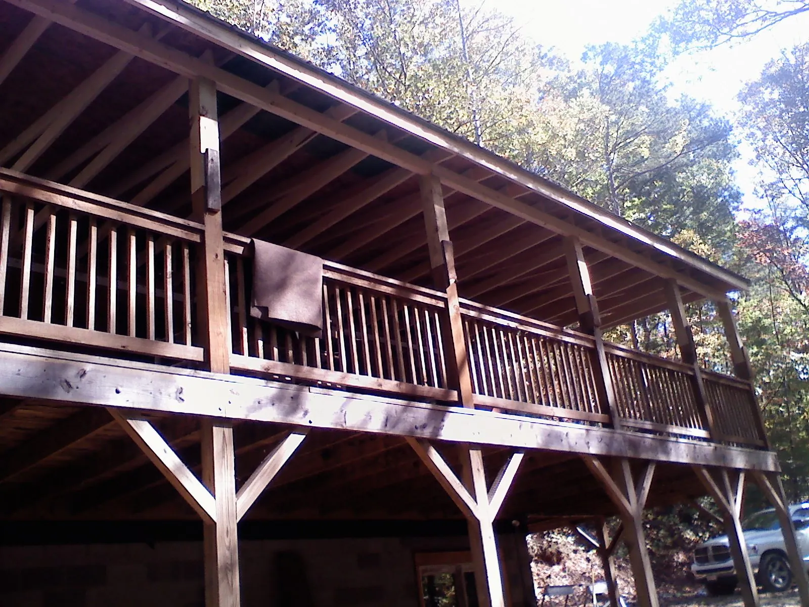 Timber framing under a new elevated porch and deck — Roof Leak Repair in Cloverdale by Roofing Brothers